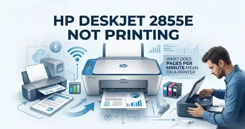 hp deskjet 2855e not printing